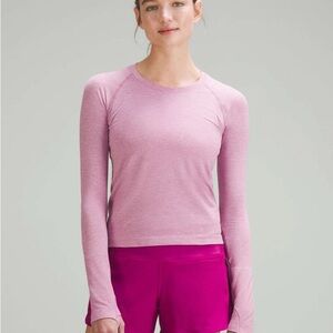 Lululemon Swiftly Tech Hip Length Size 8 in Pink Peony / Velvet Dust
